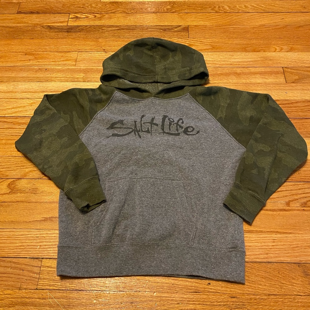Salt Life Camouflage Hoodie GUC Size YS